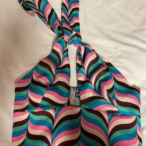 Zara retro print halter top